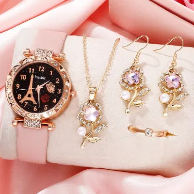 6PCS/Set  Women's Watch and Jewelry Set