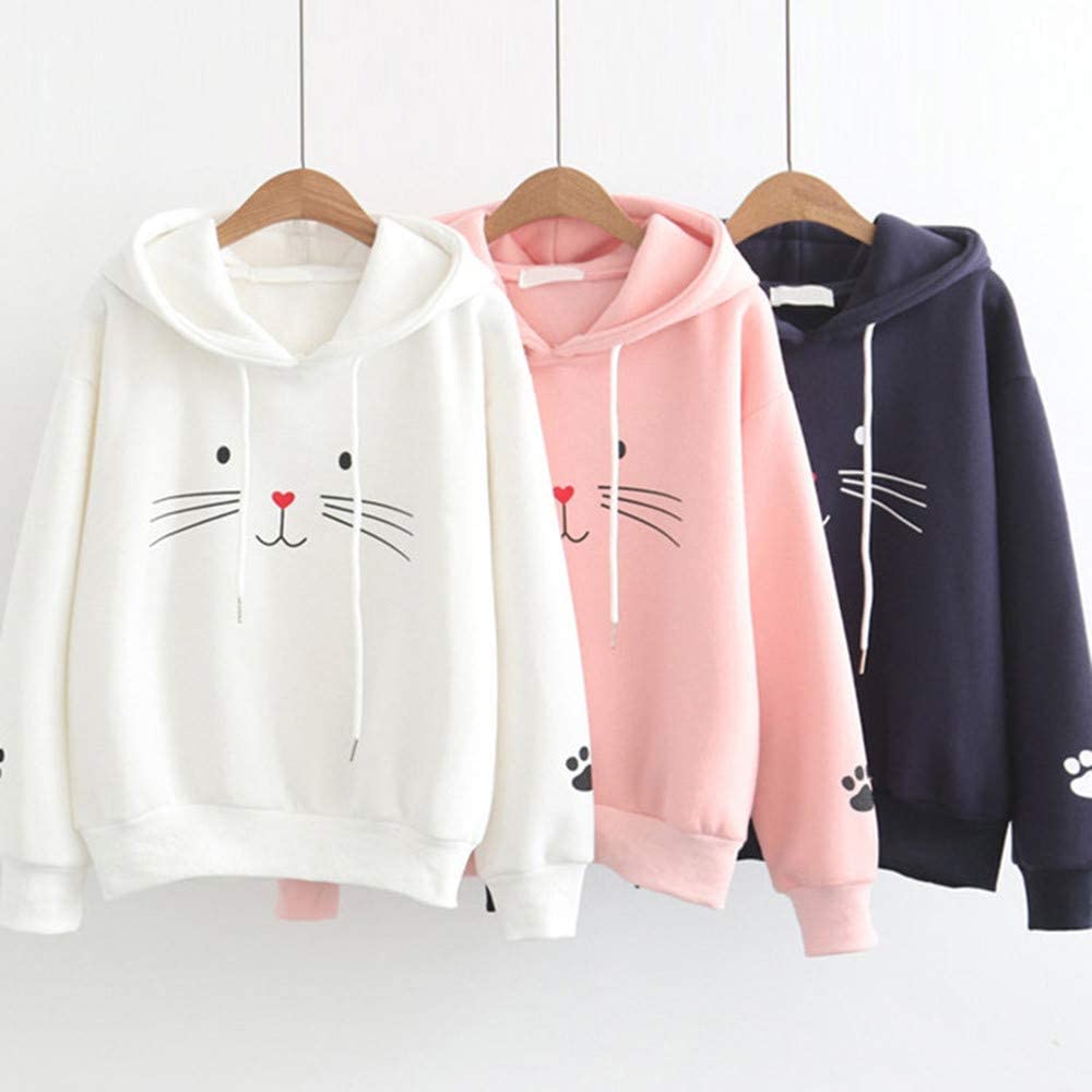 Cute Cat Hoodie for Girls