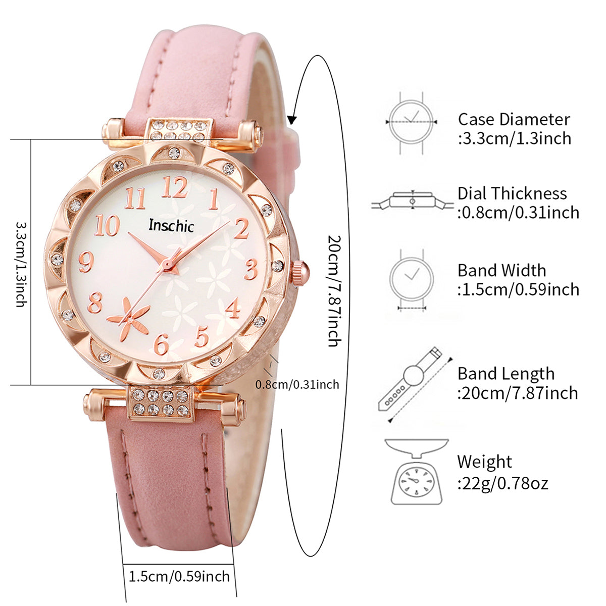 6PCS/Set  Women's Watch and Jewelry Set